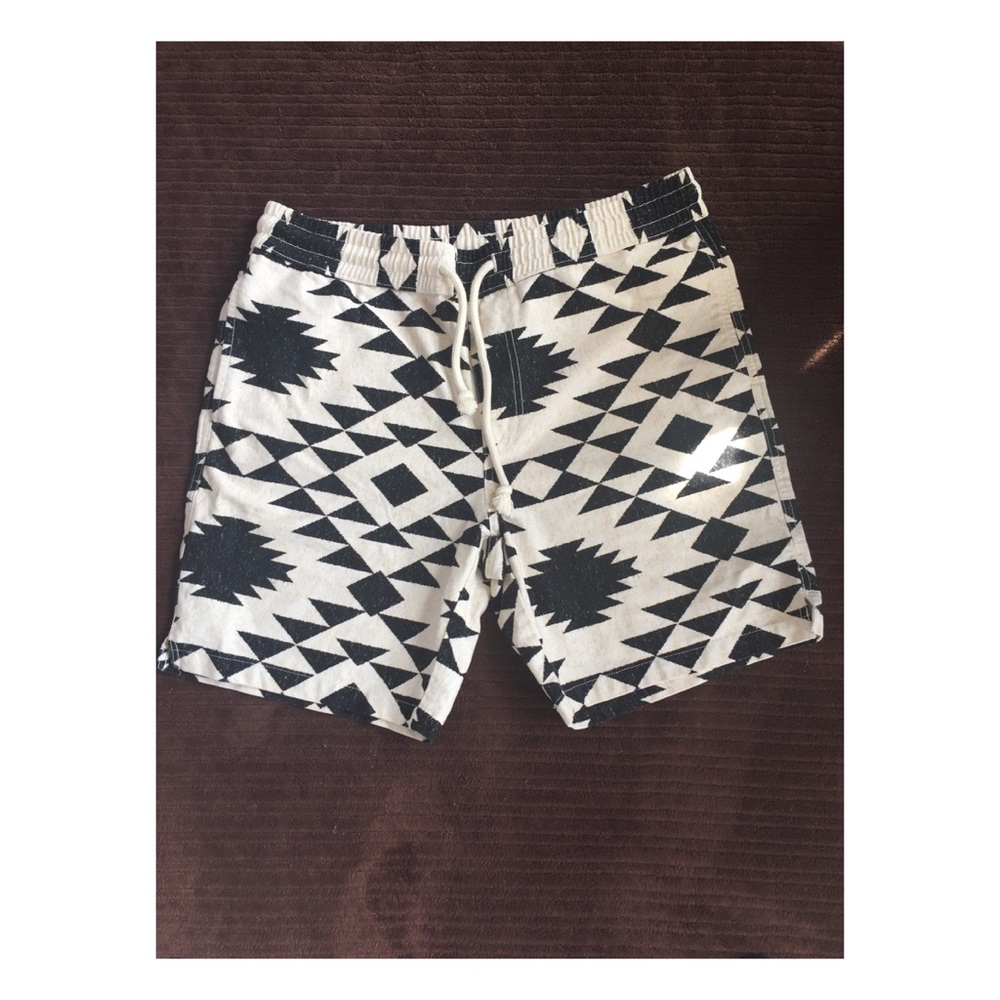Tan and black tribal print shorts